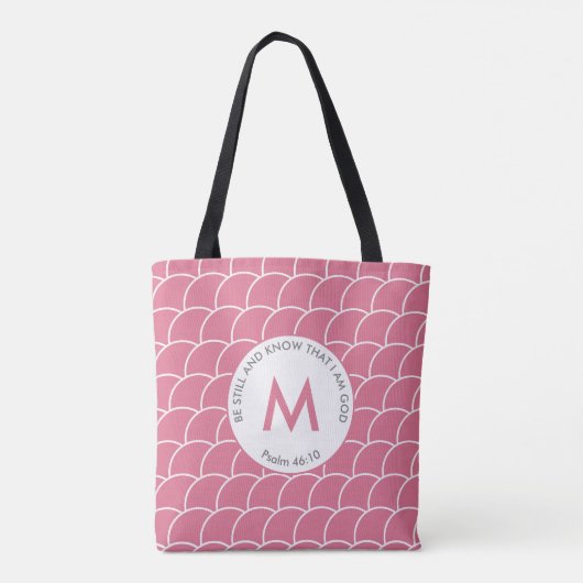 Cute Pink Monogram moet nog steeds zijn en visscha Tote Bag (Achterkant)