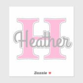 Cute Pink Monogram Sticker (Vel)