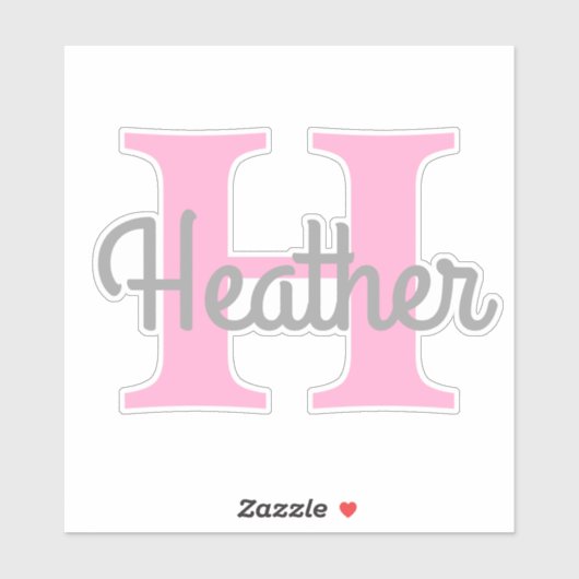 Cute Pink Monogram Sticker (Vel)