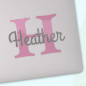 Cute Pink Monogram Sticker