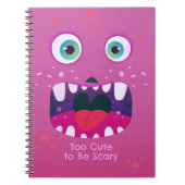 Cute Pink Monster Face Spiral Notebook Notitieboek (Voorkant)
