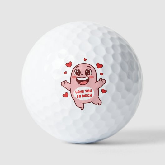 Cute Pink Monster Love You So Much Art Golfballen (Voorkant)