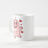 Cute Pink Monster Love You So Much Art Koffiemok (Voorkant links)