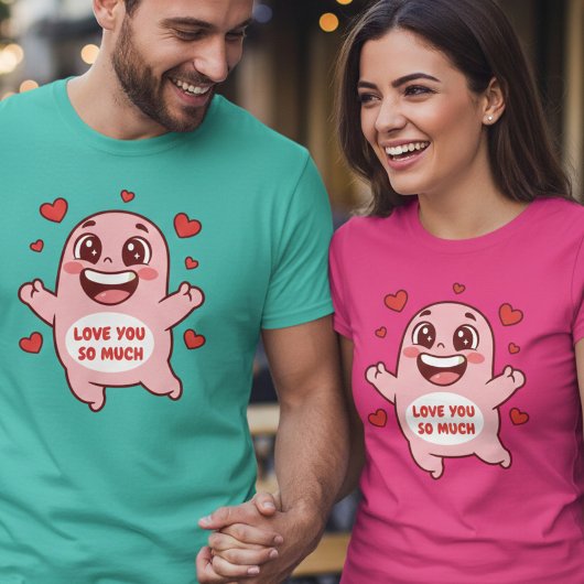 Cute Pink Monster Love You So Much Art T-shirt