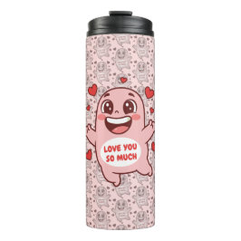 Cute Pink Monster Love You So Much Art Thermosbeker