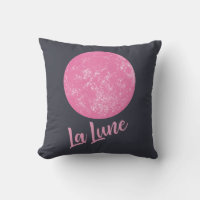 Cute Pink Moon Illustration French La Lune Blue