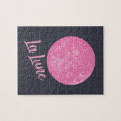 Cute Pink Moon Illustration French La Lune Blue Legpuzzel (Horizontaal)