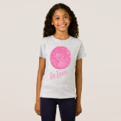 Cute Pink Moon Illustration French La Lune Quote T-shirt (Voorkant volledig)