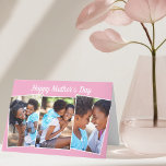 Cute Pink Mother's Day Photo Collage from Daughter Kaart<br><div class="desc">Pretty pink folded Happy Mother's Day card with a mom and daughter photo collage. Personalize this cute gift for your mom with your 3 favorite family pictures.</div>