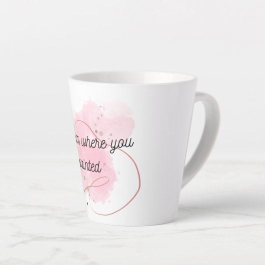 Cute Pink Mug ( Inspirational Mug ) Latte Mok (Rechterhoek)
