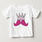 Cute Pink Mustache Printed Pearls Crown (Voorkant)