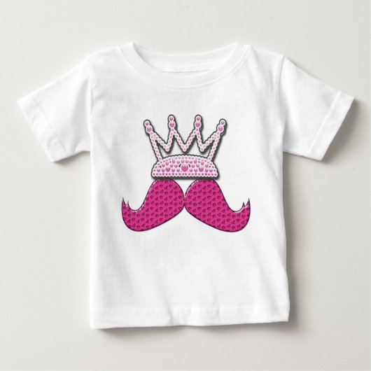 Cute Pink Mustache Printed Pearls Crown (Voorkant)