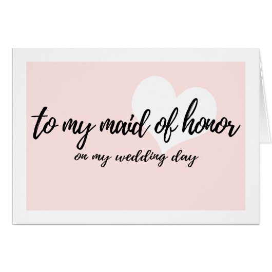 Cute Pink naar mijn dienstmeisje op mijn trouwdag (Voorkant Horizontaal)