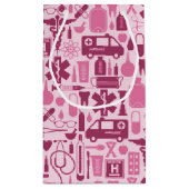 Cute Pink Neurse Doctor Medical Patroon Klein Cadeauzakje (Achterkant)