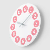 Cute Pink Numbers Grote Klok (Hoek)