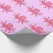 Cute Pink Octopus Cadeaupapier (Hoek)