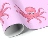 Cute Pink Octopus Cadeaupapier (Rol Hoek)