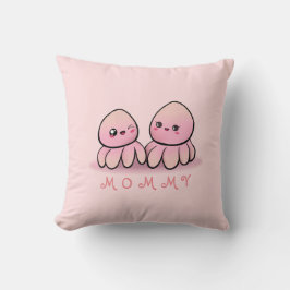 cute pink octopus mother  kussen