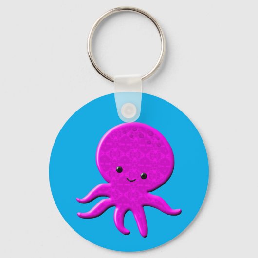 Cute Pink Octopus Sleutelhanger (Voorkant)