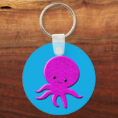 Cute Pink Octopus Sleutelhanger (Voorkant)