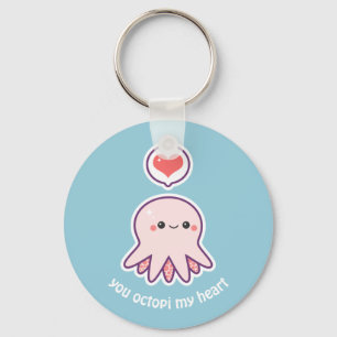 Cute Pink Octopus Sleutelhanger