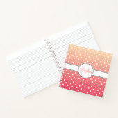 Cute Pink Ombre Monogram Polka Dot Pattern Notitieboek (Binnen)