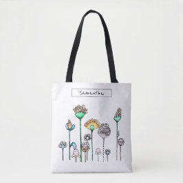 Cute Pink Oranje Blue Spring Floral Tote Bag