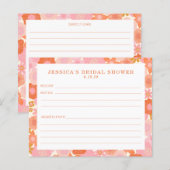 Cute Pink Oranje Flowers Vrijgezellenfeest Recipe  (Voorkant / Achterkant)