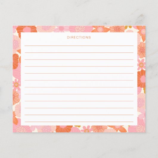 Cute Pink Oranje Flowers Vrijgezellenfeest Recipe  (Achterkant)