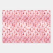 Cute Pink Oranje Gold Kerstfeestdag Inpakpapier Vel (Voorkant 2)