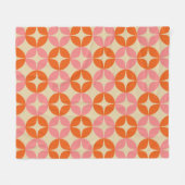 Cute Pink Oranje Mid Century Mod Geometric Patroon Fleece Deken (Voorkant (Horizontaal))