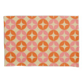 Cute Pink Oranje Mid Century Mod Geometric Patroon Kussensloop (Voorkant)