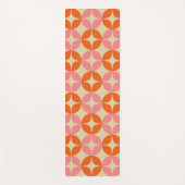 Cute Pink Oranje Mid Century Mod Geometric Patroon Yogamat (Voorkant)
