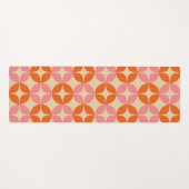 Cute Pink Oranje Mid Century Mod Geometric Patroon Yogamat (Voorkant (horizontaal))