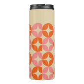 Cute Pink Oranje Mid Mod Geometric Personated Thermosbeker (Achterkant)