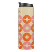 Cute Pink Oranje Mid Mod Geometric Personated Thermosbeker (Geroteerd rechts)