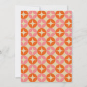 Cute Pink Oranje Mid Mod Geometric Vrijgezellenfee Kaart (Achterkant)
