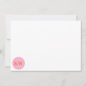 Cute Pink Oranje Monogram Initialen Gepersonalisee Bedankkaart (Voorkant)