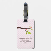 Cute Pink Owl Bagagelabel (Achterkant verticaal)