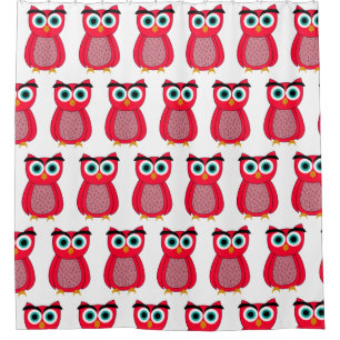 Cute Pink Owl Douchegordijn