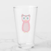 Cute Pink Owl Glas (Achterkant)