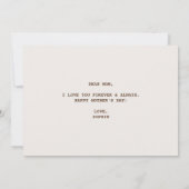 Cute Pink Owl | Happy Moederdag Kaart (Achterkant)