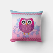 Cute Pink Owl Illustration Sierkussen (Voorkant)