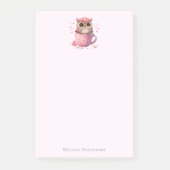 Cute Pink Owl in een Cup Post-it® Notes (Voorkant)