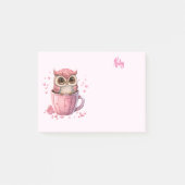 Cute Pink Owl in een Cup Post-it® Notes (Voorkant)