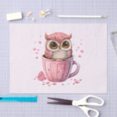 Cute Pink Owl in een Cup Tissuepapier (Craft)