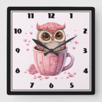Cute Pink Owl in een Cup