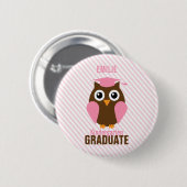 Cute Pink Owl Kindergarten Afstuderen Ronde Button 5,7 Cm (Voorkant /achterkant)