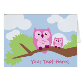 Cute Pink Owl Mam en Baby