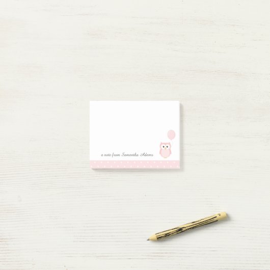 Cute Pink Owl Notes (Op bureau)